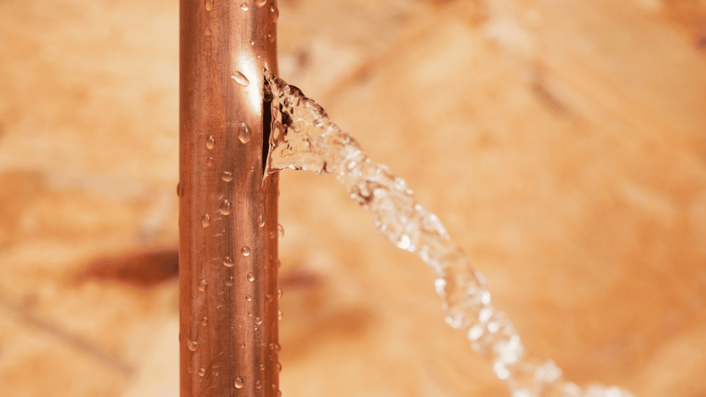 Leaking copper pipe